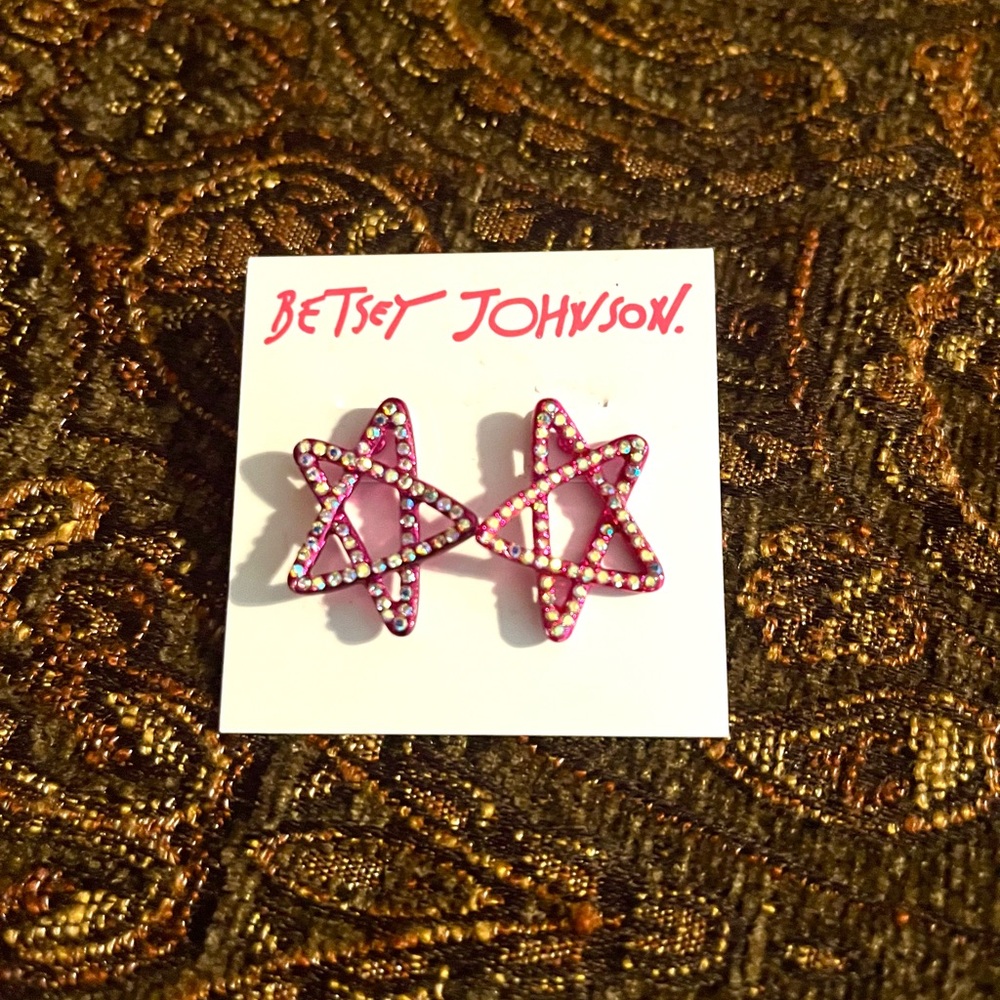 Betsey Johnson Pink Star Earrings